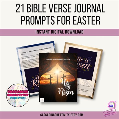 Printable Easter Bible Verse Journal 24 Pages With Journal Prompts