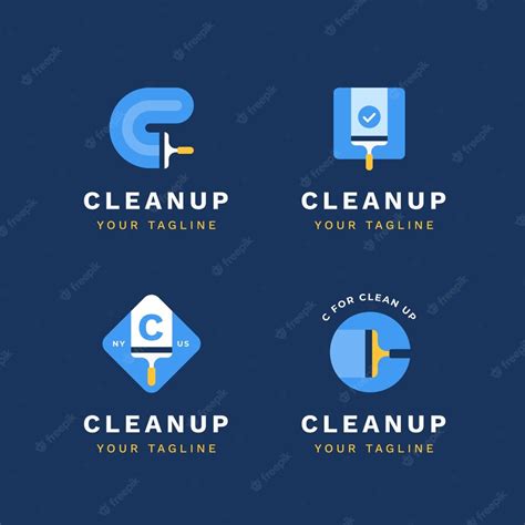 Free Vector Flat Logos Collection For Clean Up Squeegee