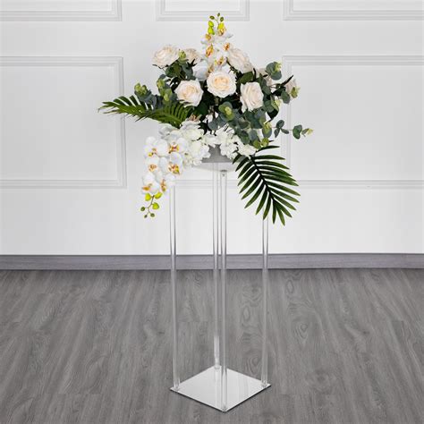 Acrylic Floor Vase Flower Stand Wedding Columns Tableclothsfactory