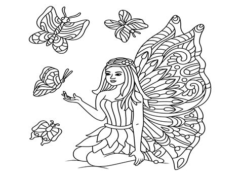 Lovely Fairy Coloring Page - Free Printable Coloring Pages