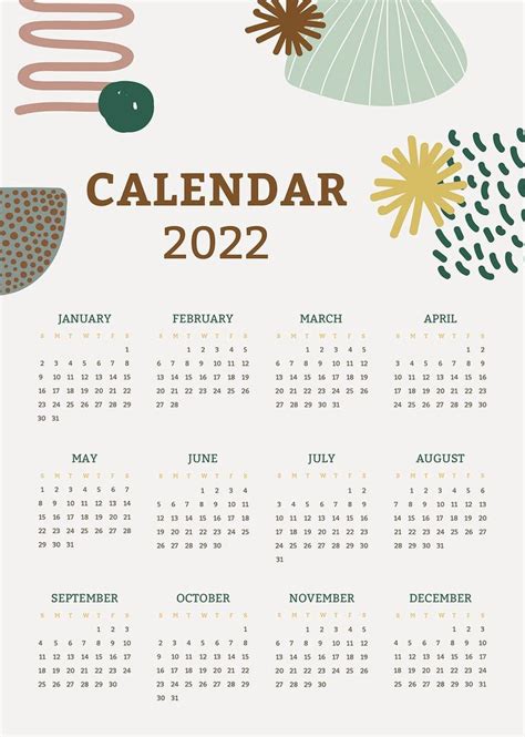 Download Premium Psd Image Of Aesthetic 2022 Monthly Calendar