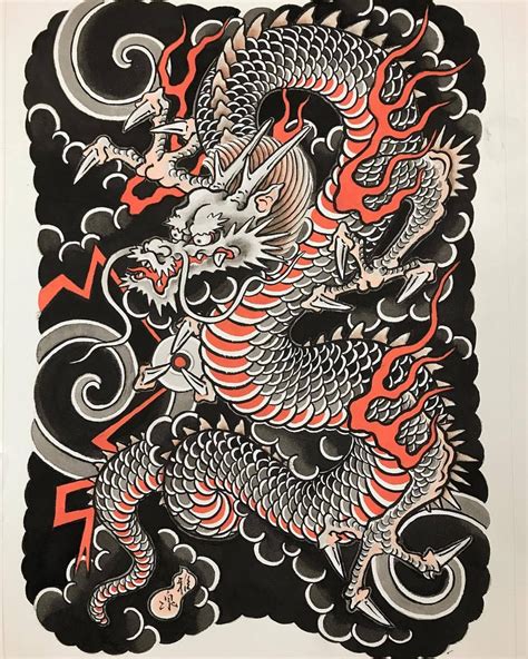 Tattoo Flash — Kazuaki Kitamura Horitomo Asian Dragon Tattoo