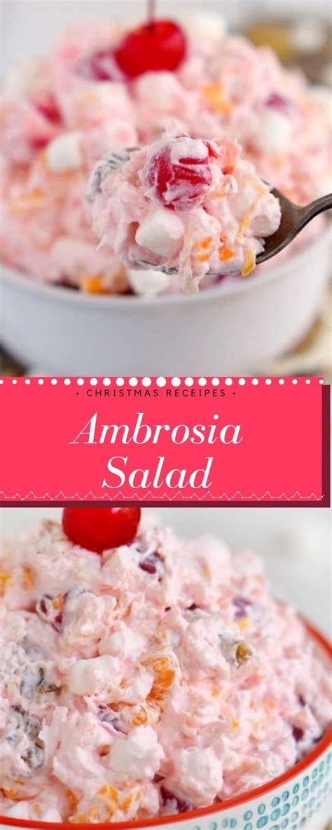 Traditional ambrosia salad can use frozen fruit if you are so inclined. Ambrosia Salad #christmas #salad - Cooking Paradise ...