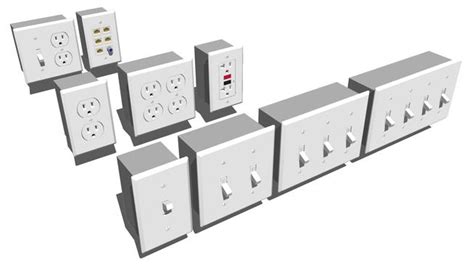 Electric Outlets Light Switches And Cable Connection 3d Warehouse