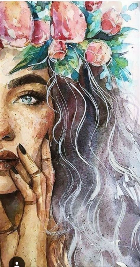 Watercolor Portrait Illustrations And Paintings Watercolorarts Arte