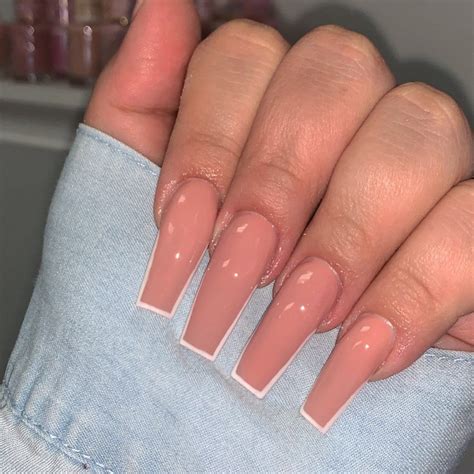 Nude Nails With White Lines A Trendy Look For The Fshn
