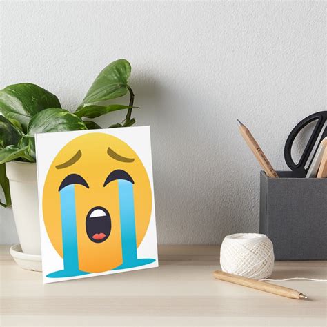 Joypixels™ Loudly Crying Face Emoji Art Board Print For Sale By