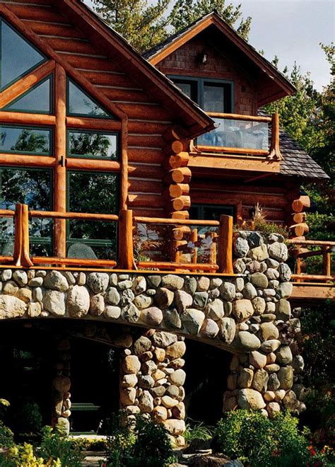 Pin By Julie Brown On Cabin Decor Log Homes Stone Cabin Dream House