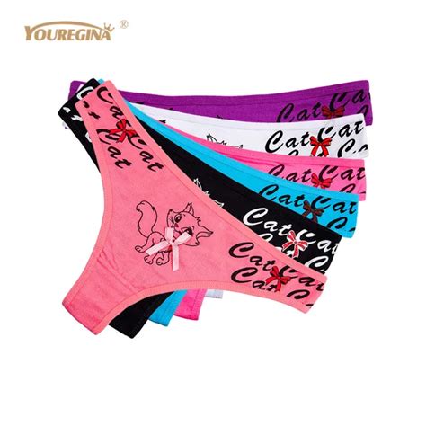 Youregina Sexy Womens Thongs G Strings Woman Underwear Cotton Cute