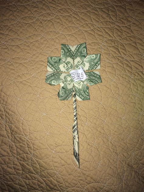 Tooth Fairy Lucky 4 Leaf Clover Origami With Five 1 Bills A Tiny