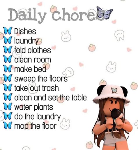 A Requested Chores Decal School Decal Bloxburg Decals Codes