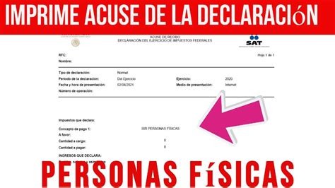 Como Imprimir El Acuse De La Declaraci N Anual Personas F Sicas En El