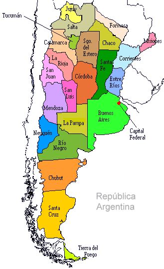 Provincias De Argentina Capitales Población Superficie Limites