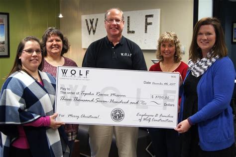 Wolf Employees And Families Raise Money For Topeka Rescue Mission