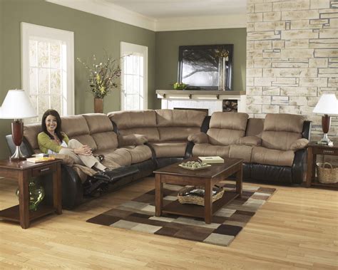 Presley Cocoa Reclining Sectional Living Room Set