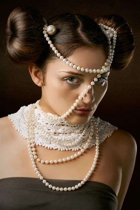 Model With Pearl Necklace In Elegant Outfit · Free Stock Photo