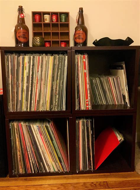 Espresso Vinyl Record Album Storage Cube And Stackable Shelf Way Basics Vinyl Record Room