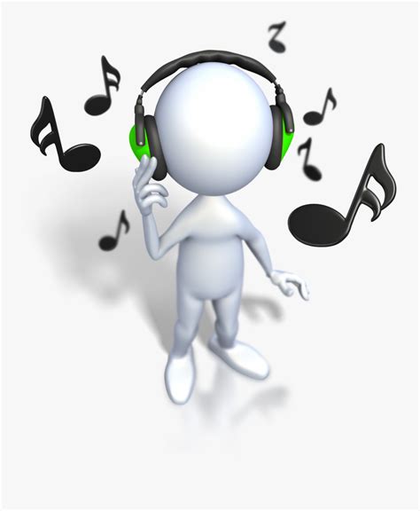 039 Eine Sprache Mit Musik Lernen Stick Figure Listening To Music
