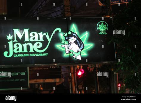 Mary Jane Cannabis Store Sukhumvit Road Bangkok Stock Photo Alamy