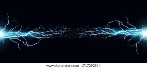 Lightning Bolts Realistic Vector Illustration Powerful Thunderstorm