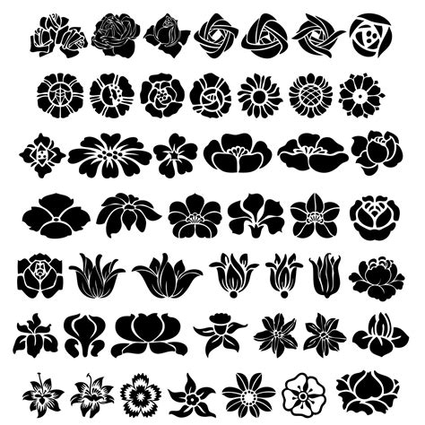 A Lot To Work With Silhouette Clip Art Flower Stencil Floral Stencil