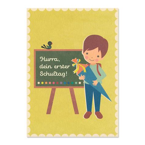 Postkarte Erster Schultag Jungen Einschulung Kaufen Der Kartenmacher