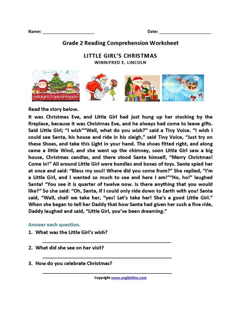 Christmas worksheets for preschool pdf. Reading Worksheets | Second Grade Reading Worksheets