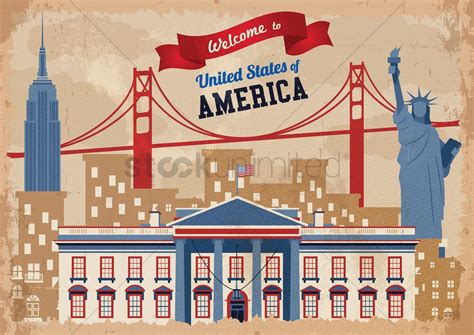 Welcome To America Poster Vector Image 1541105