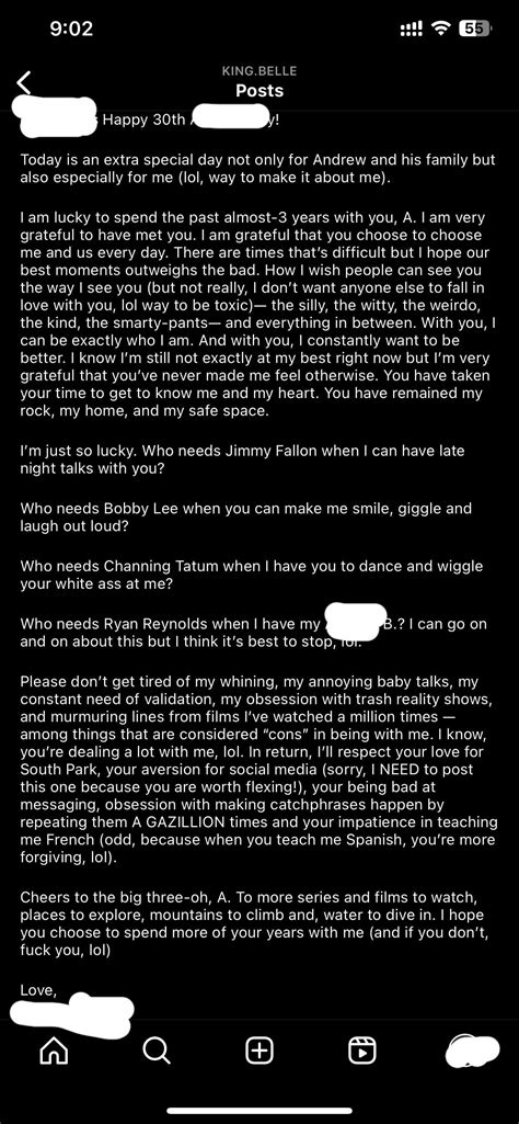 Wrote this letter to my ex on his 30th birthday along with a video. He