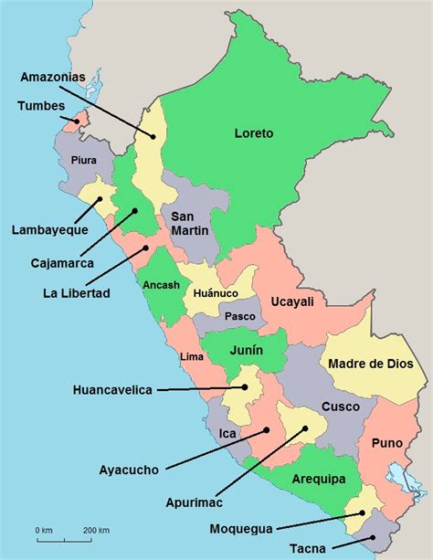 Country Map Of Peru