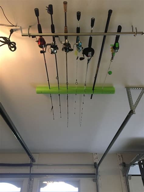 Maybe you would like to learn more about one of these? Fishing Rod Pool Noodle Ceiling Holder | Diy fishing rod ...