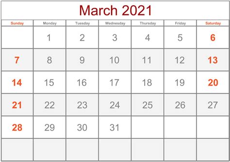 Printable March 2021 Calendar With Holidays Free Printable Calendar