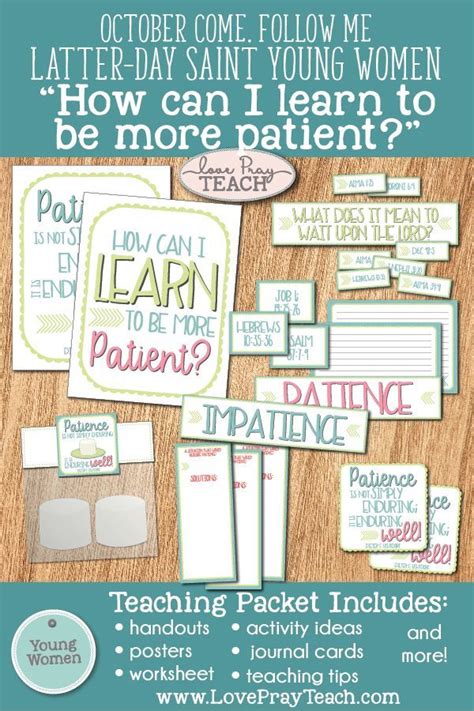How Can I Learn To Be More Patient October Lds Young Women Printable