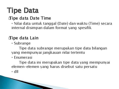 PEMROGRAMAN DASAR Varian Dan Invarian Tipe Data Variabel