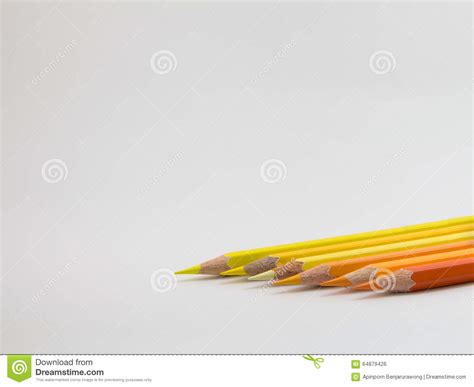 Color Pencils Warm Tone On White Background Stock Photo Image Of
