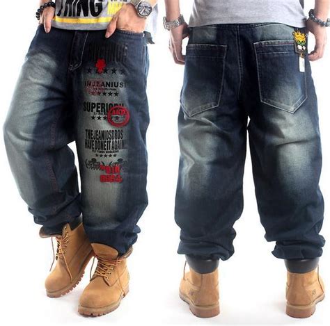 Zum verkauf steht hier eine neue und ungetragene baggy pants aus den 90er jahren. 2020 New Plus Size Hip Hop Baggy Jeans Men Letter Print ...