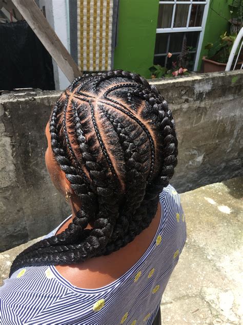 Six Feed In Goddess Braids