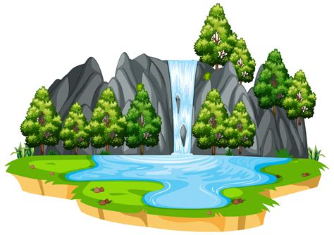 Isolated Waterfall In Nature 294564 Vector Art At Vecteezy