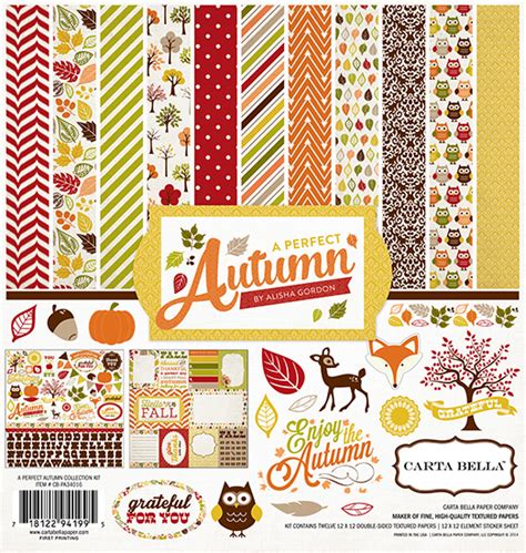 Carta Bella Paper A Perfect Autumn 12 X 12 Collection Kit