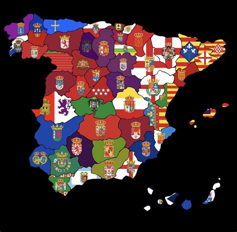 Flag Map Of Spain Map Of Spain Spain History Spain Flag