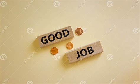 Good Job Symbol Concept Words `good Job` On Wooden Blocks On A