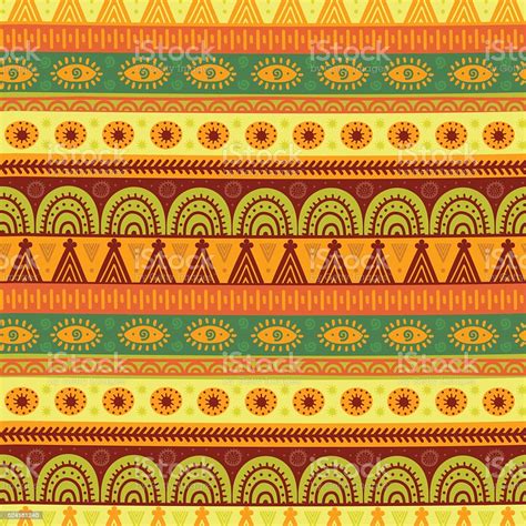 Ethnic Seamless Pattern Hand Drawn Tribal Texture In Vector Stock