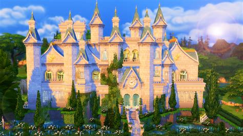 Sims 4 House Build Disney Princess Inspired Castle Pt 1 Youtube