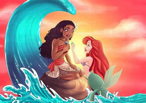 Moana And Ariel By Jostnic Deviantart Com On DeviantArt Disney Marvel Disney Pixar Walt