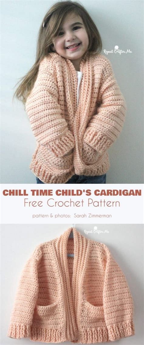 Chill Time Childs Cardigan Free Crochet Pattern