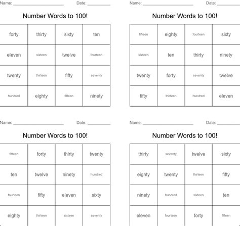 Number Words Word Search Wordmint