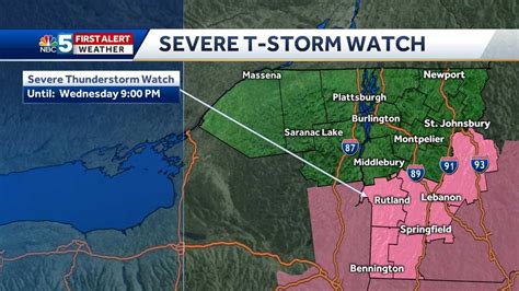 Severe Thunderstorm Watch Issued For Much Of Vermont Upper Valley