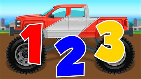 Monster Truck Learn Numbers And Colors Truck Cartoon Counting