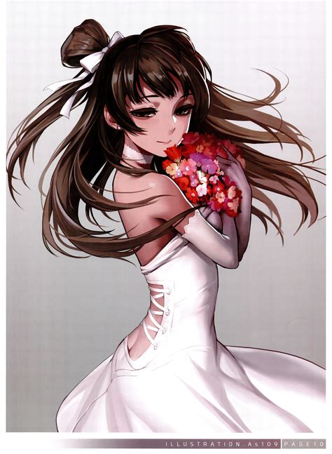 Bridal Anime Girl Beautiful Cute Dress Long Hair Wallpaper
