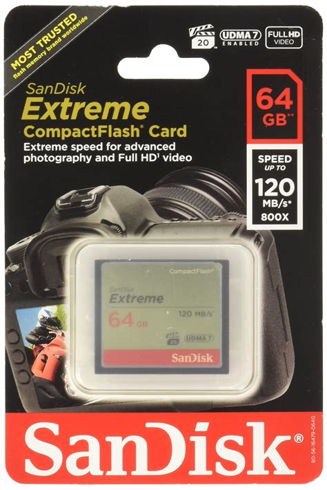 Sandisk Extreme Compactflash Memory Card 64 Gb Sdcfxs 064g A46